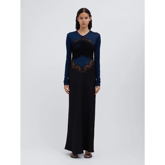 CHRISTOPHER ESBER Tulle Overlay Verner Lace Dress in Blue Graphite AU6/US2 - Picture 1 of 13